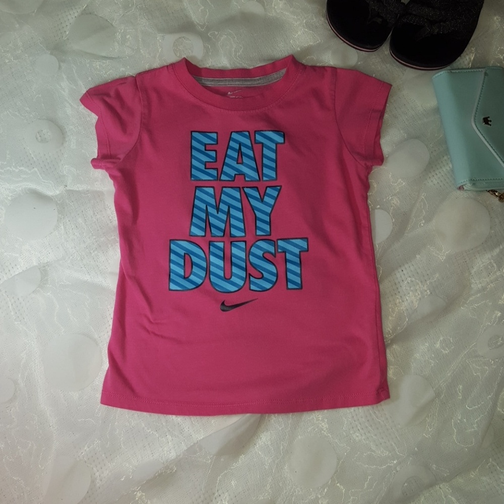 Pink Nike t-shirt eat my dust